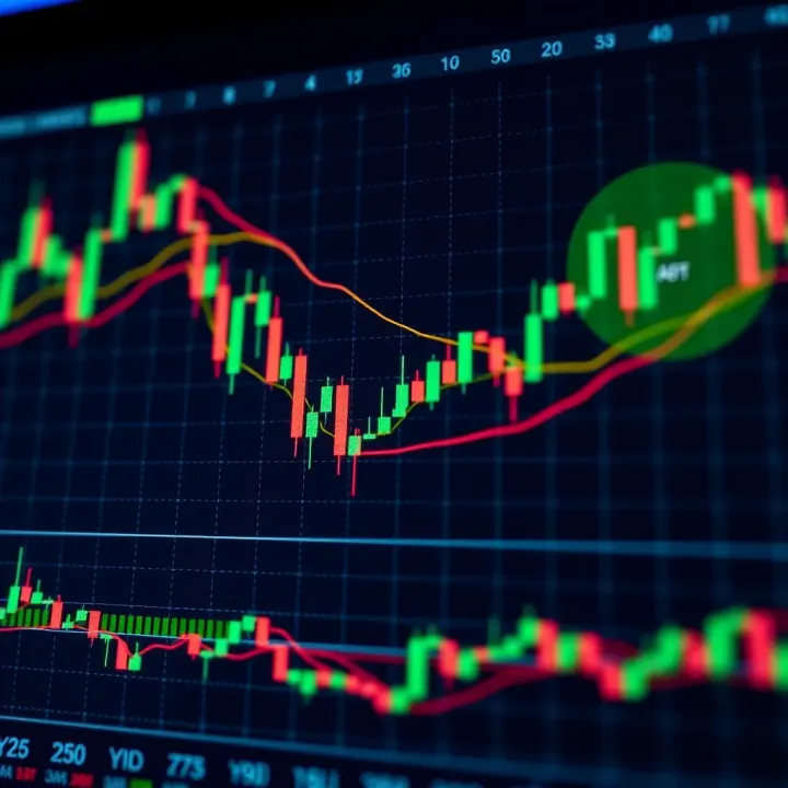 Common Market Chart Patterns Visualized on Candlestick Charts Illustration of common market chart patterns including head and shoulders, double tops, and triangles displayed on a candlestick chart