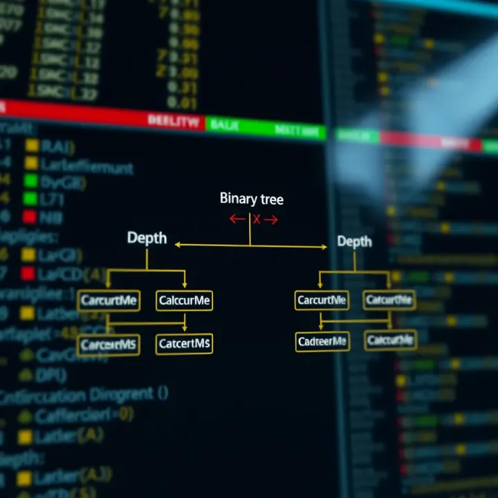 Flowchart comparing recursive and iterative methods to calculate binary tree depth